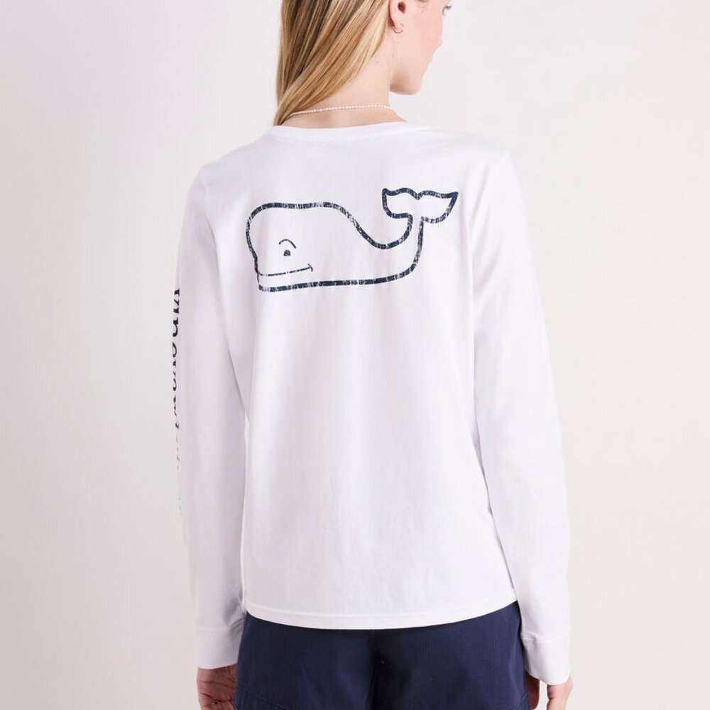 VINEYARD VINES Vintage Whale Long-Sleeve Pocket Tee